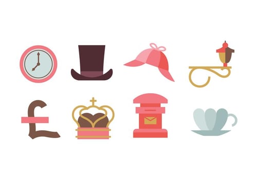 Icons on a theme of England vector
