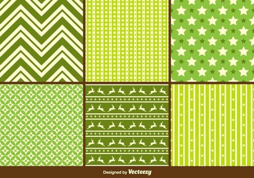 Green Christmas Vector Patterns