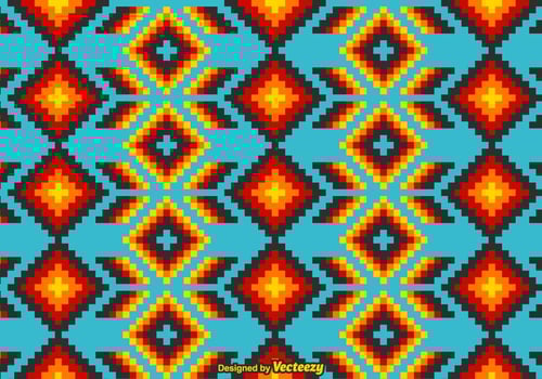 Mexican Huichol Vector Pattern
