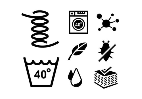 Vector icons for cleaning bedding