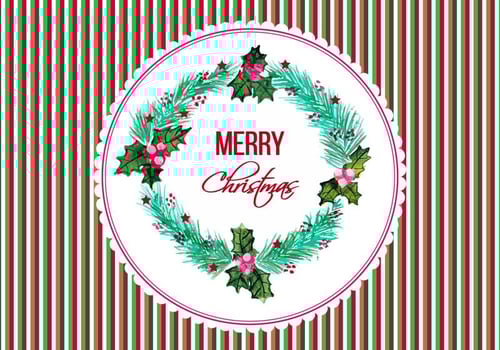 Free Vector Christmas Frame In Watercolor Style 