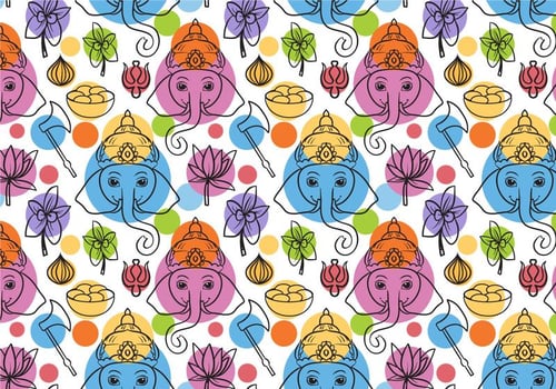 Free Ganesha Pattern Vectors