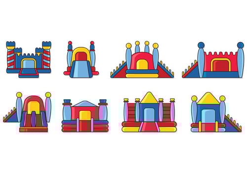 Set Of Bounce House Icons vector
