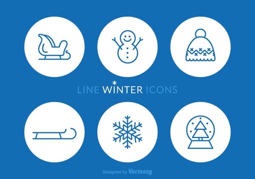 Free Winter Line Vector Icons