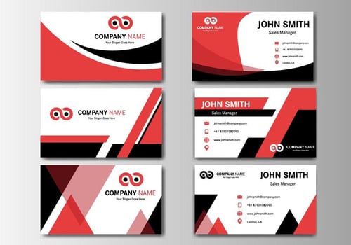 Business Red Name Card Vector