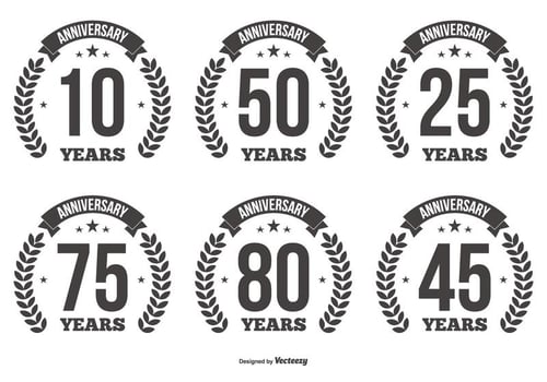 Anniversary Vector Labels