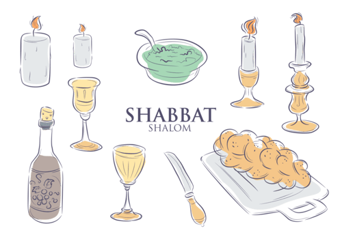 Shabbat Icons Vector