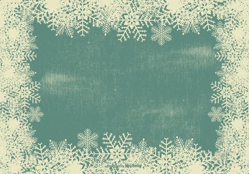 Grunge Snowflake Frame Background vector