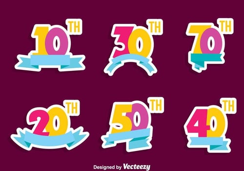 Colorful Anniversary Collection Vector