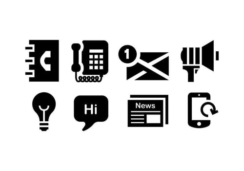 Comunication icon set vector
