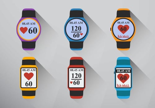 Smart watch heart rate vector
