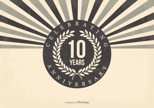 Retro 10th Anniversary Illustration vector