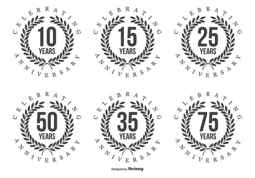 Retro Anniversary Labels vector
