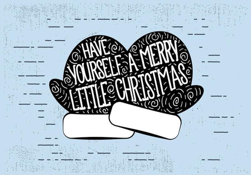 Free Vintage Hand Drawn Christmas Card Background vector
