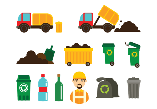Landfill Icons Vector