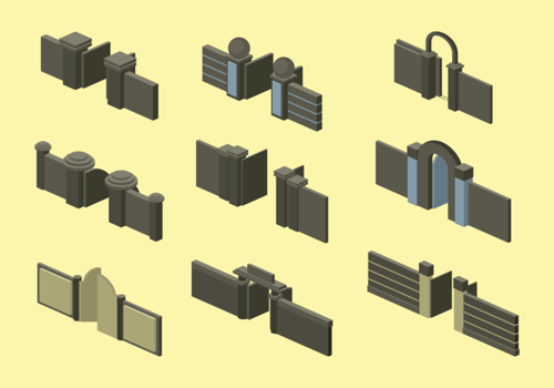 Open Gate Isometric vector