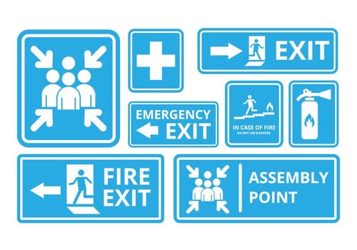 Free Fire Exit and Emergency Sign Vector