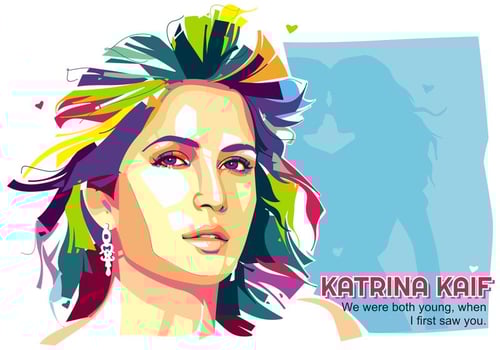 Beautiful Katrina Kaif - Popart Portrait vector