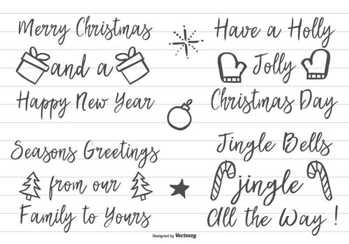 Cute Hand Drawn Christmas Lettering vector