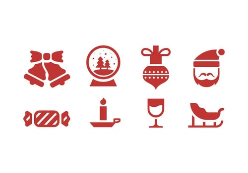 Christmas and winter icons vector