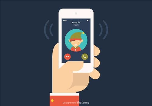 Phone Call From Christmas Elf Vector