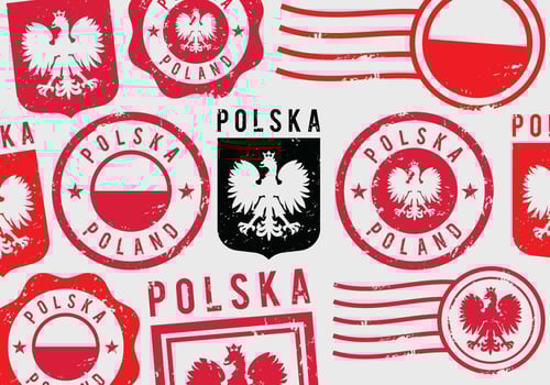 Poland Grunge Postal Stamps vector