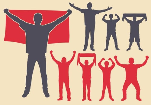 Football Fans Silhouette vector