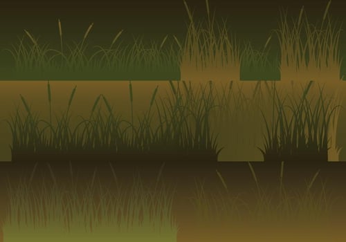 Meadow Silhouettes Horizontal Banners Set vector