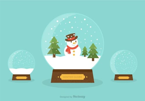 Snow Globes Vector Illustration