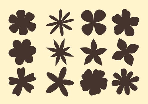 Hand Drawn Flower Shapes vector