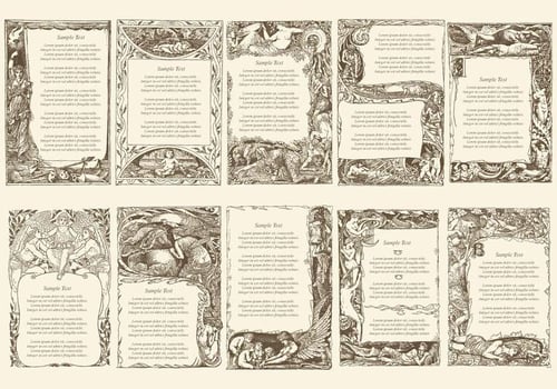 Vintage Poem Text Frames vector
