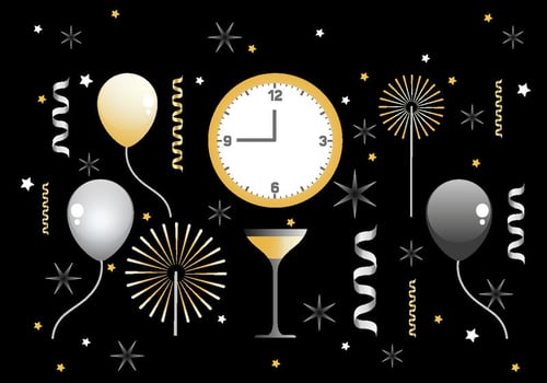 Happy New Year Vector Decorations