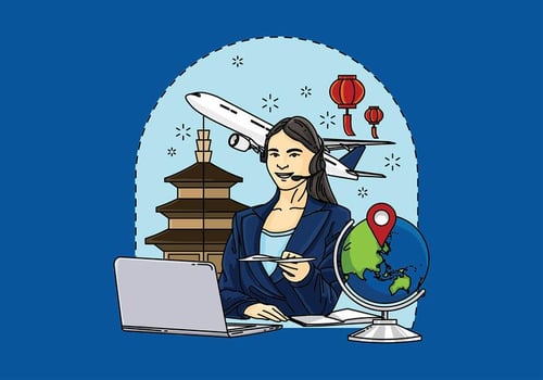 Mujer Customer Service Vector