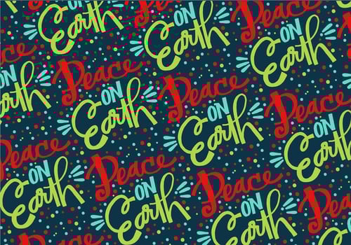 Peace On Earth Repeat Pattern vector