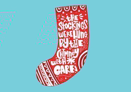 Christmas Stocking Lettering vector
