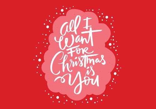 All I Want for Christmas Brush Script vector