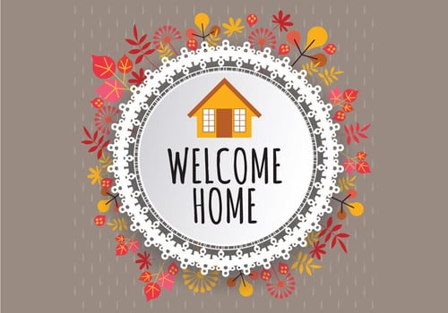 Welcome Home Fall Sign Vector
