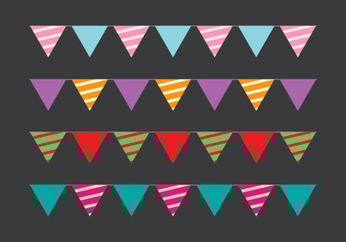 Cute Party Flag Vectors
