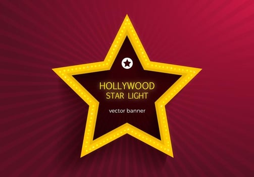 Free Hollywood Star Lights Vector Banner
