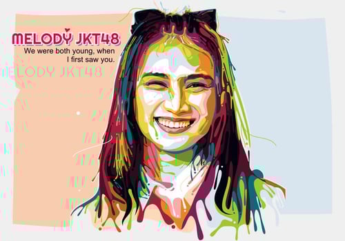 Melody JKT 48 - Popart Portrait vector