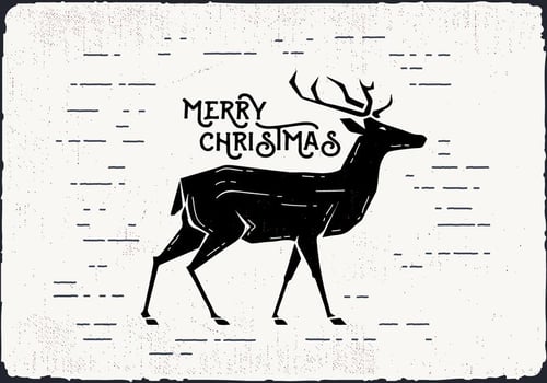 Free Christmas Deer Vector