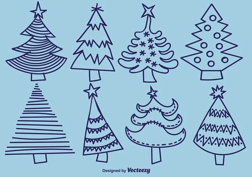 Hand-drawn Pine Vector Icons
