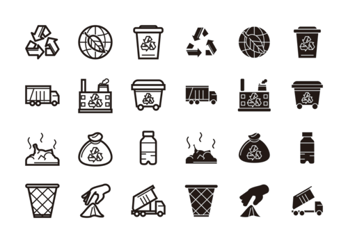 Landfill Icons Vector