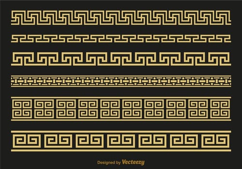 Decorative Gold Borders Set vector