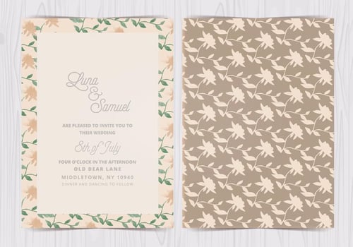 Vector Floral Wedding Invite