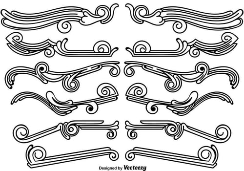 Set Of Vintage Ornamental Dividers vector