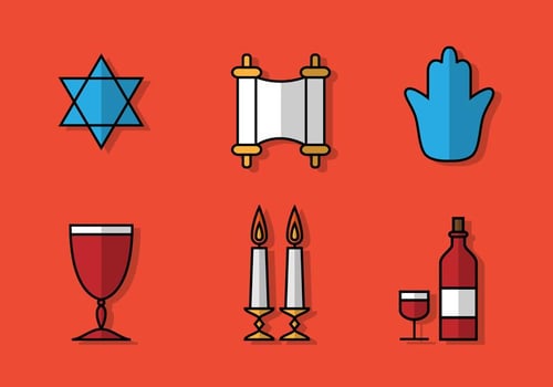 Flat Shabbat Icon vector