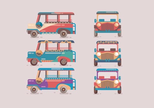 Jeepney Colorful Vector