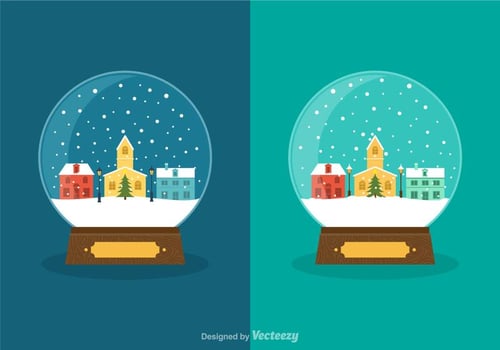 Vector Winter Snow Globes