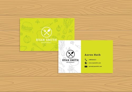 Name Card Restaurant Template Free Vector